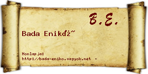 Bada Enikő névjegykártya
